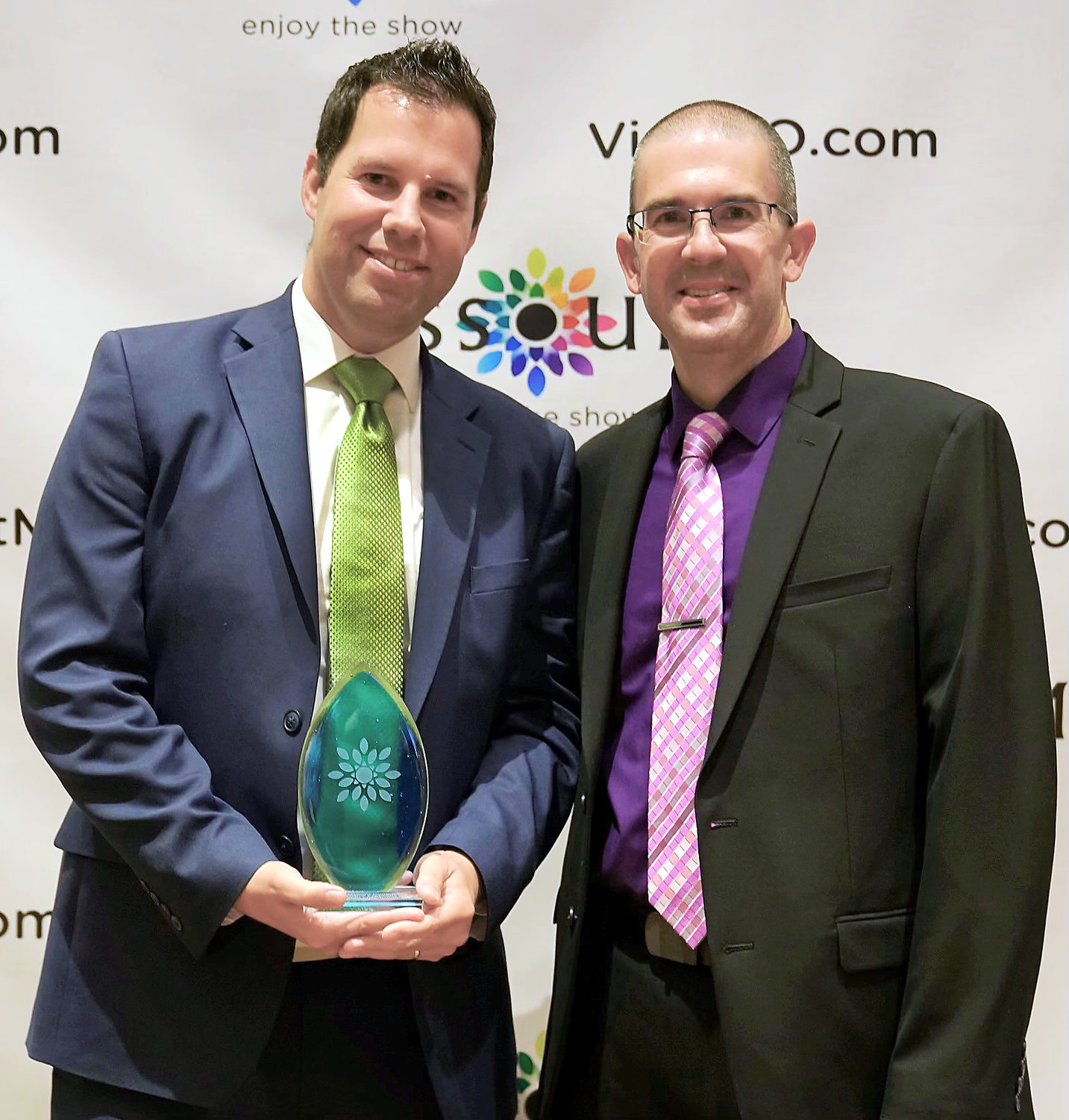 Aaron Griesheimer, state representative for the 61st House District received a tourism award last week from Stephen Foutes, director of the Missouri Division of Tourism.